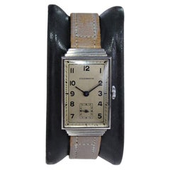 Sternwatch Stainless Steel Art Deco New Old Stock Manual Wind Watch, 1930s