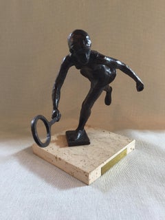 Sterrit-Gittings Kelsey Bronze Tennis Player on Marble Base Royal Copenhagen