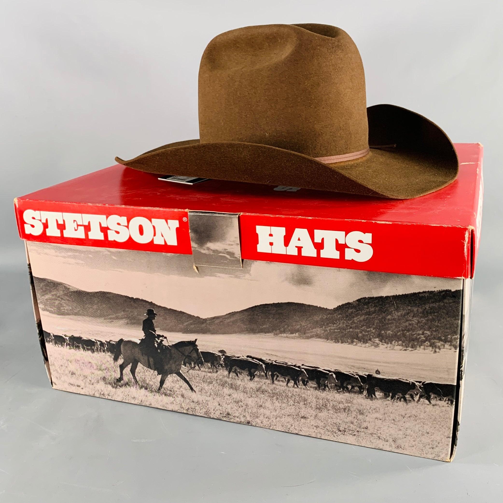 STETSON Size 7 1/4 Brown Felt Cowboy Hat For Sale 6