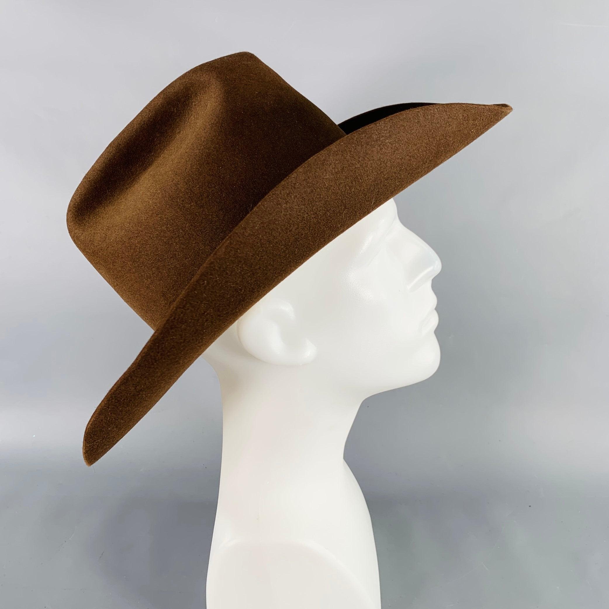 Gray STETSON Size 7 1/4 Brown Felt Cowboy Hat For Sale