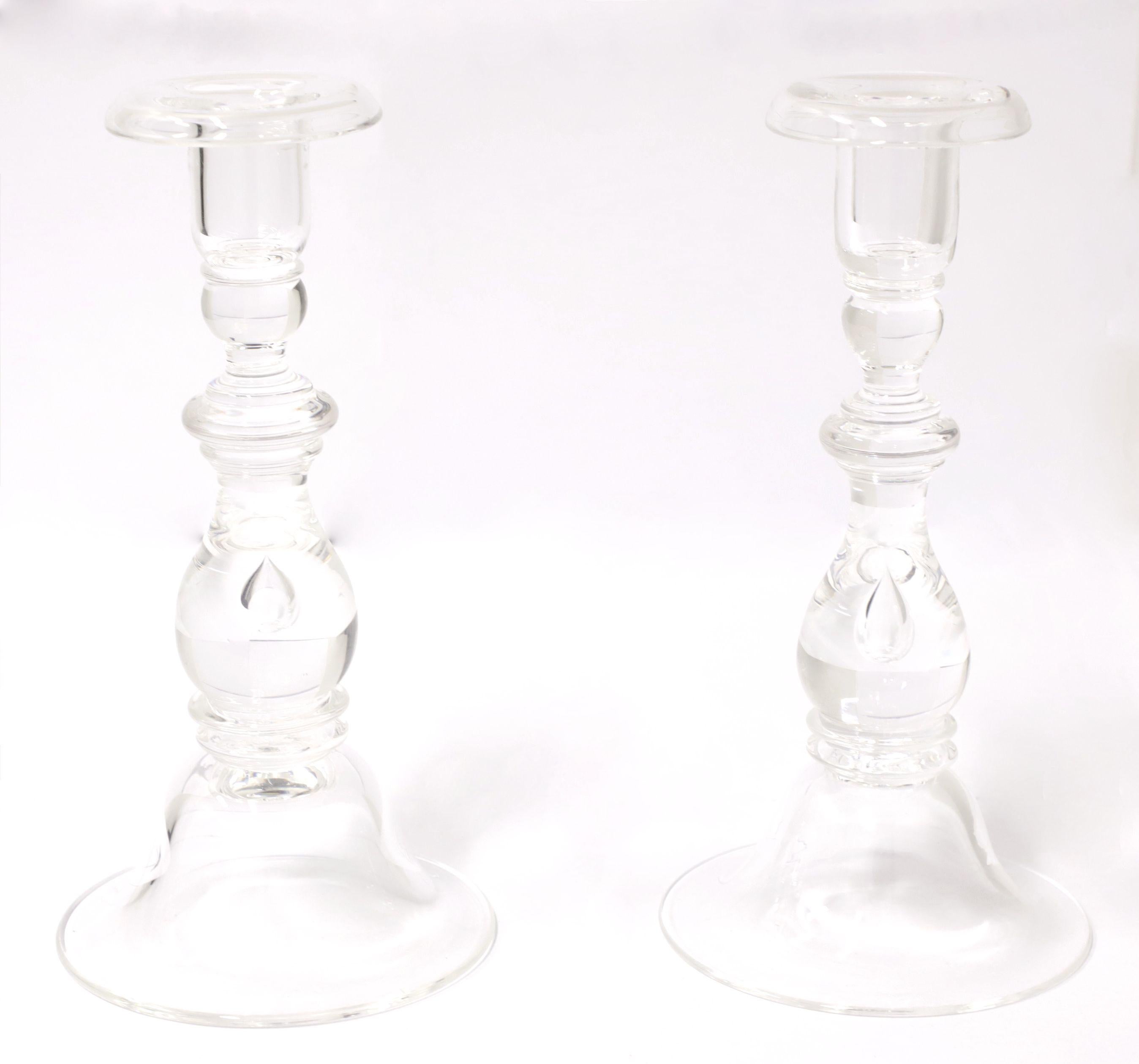 STEUBEN Single Light Teardrop Candlesticks - Pair 4