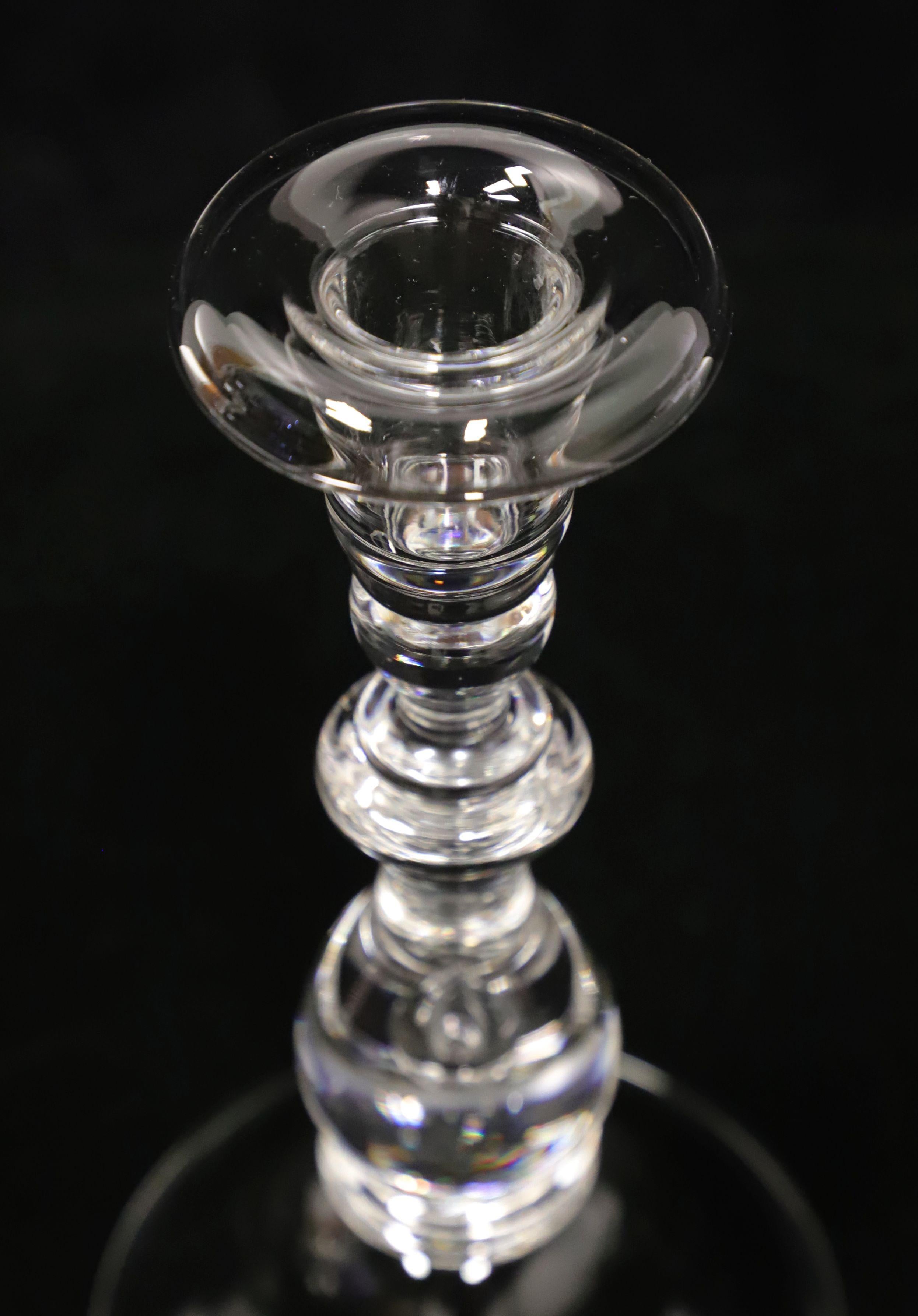 Mid-Century Modern STEUBEN Single Light Teardrop Candlesticks - Pair