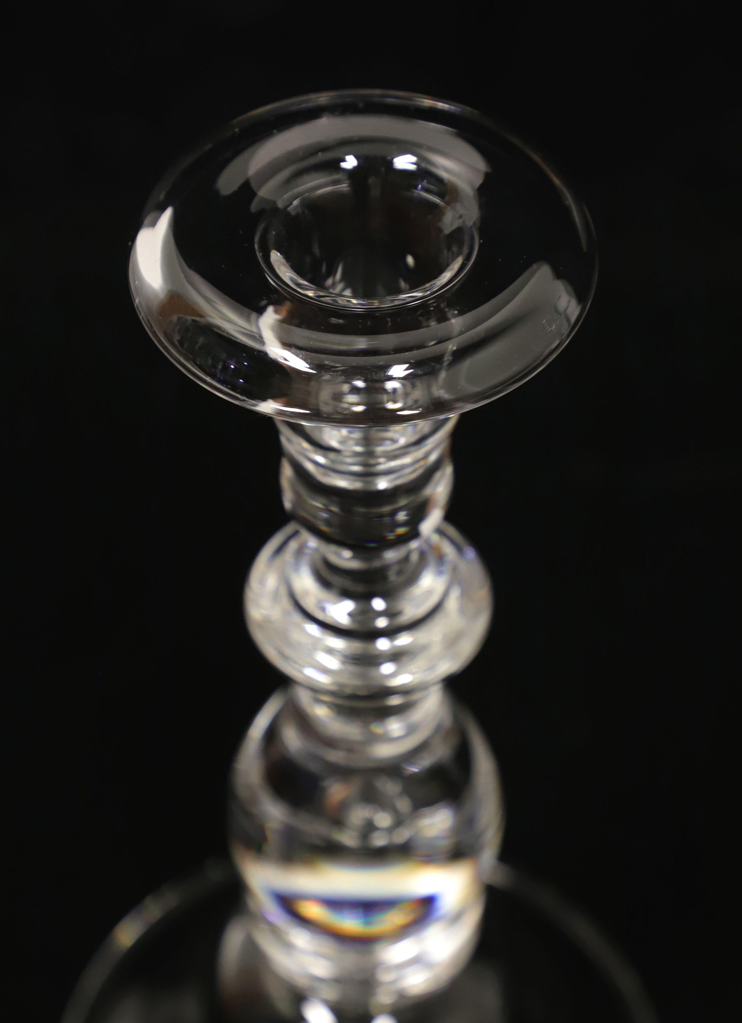 20th Century STEUBEN Single Light Teardrop Candlesticks - Pair