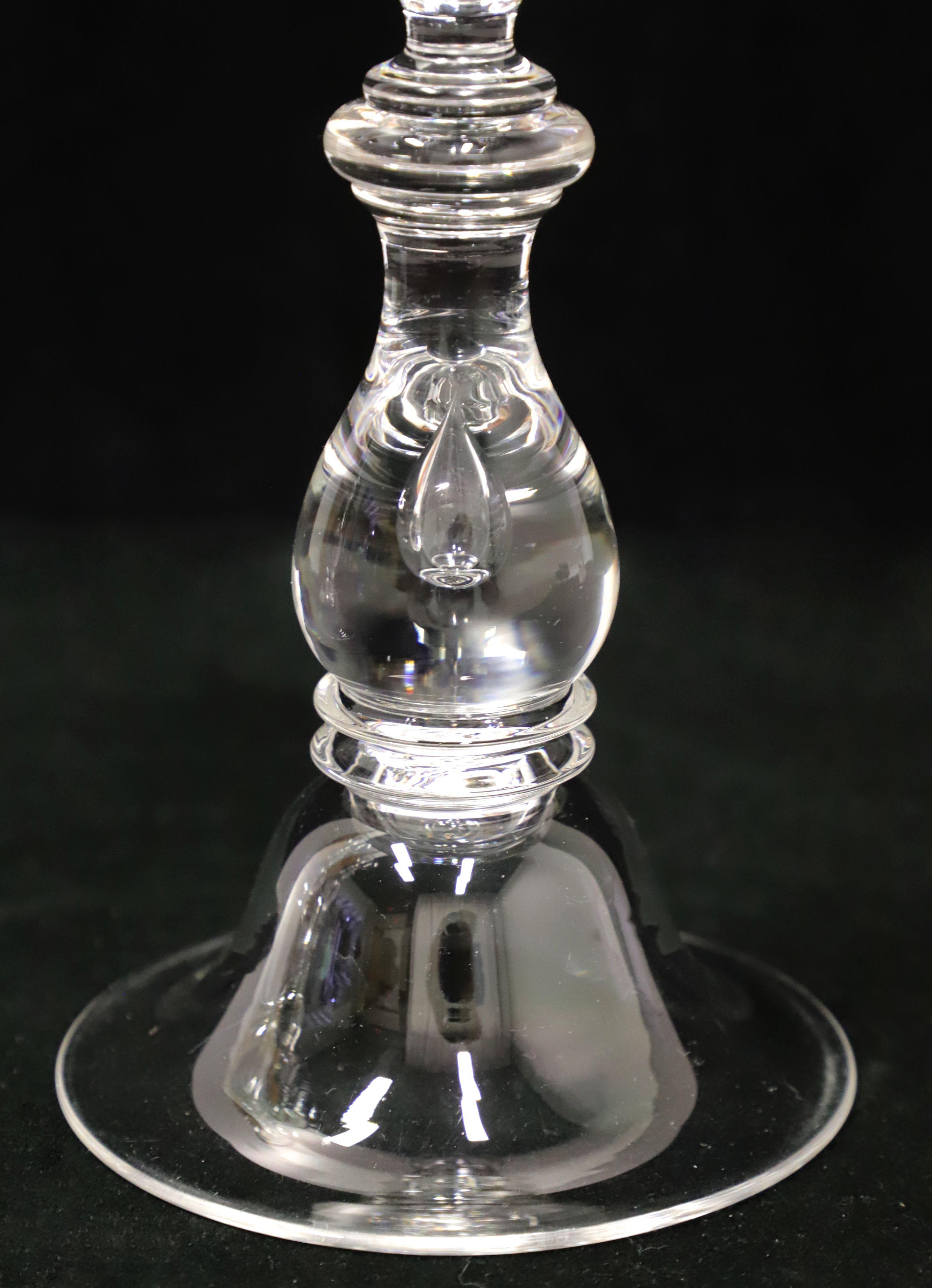 STEUBEN Single Light Teardrop Candlesticks - Pair 1