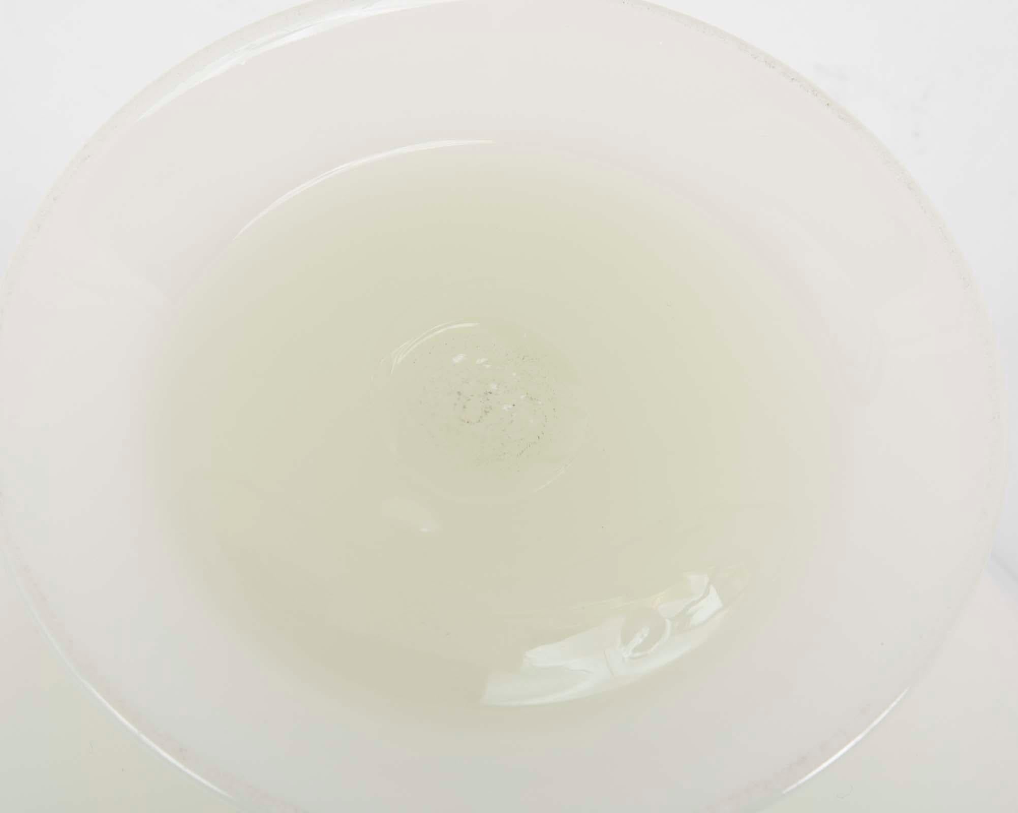 Steuben Alabaster Glass Vase with Applied Black Lip # 7459 1