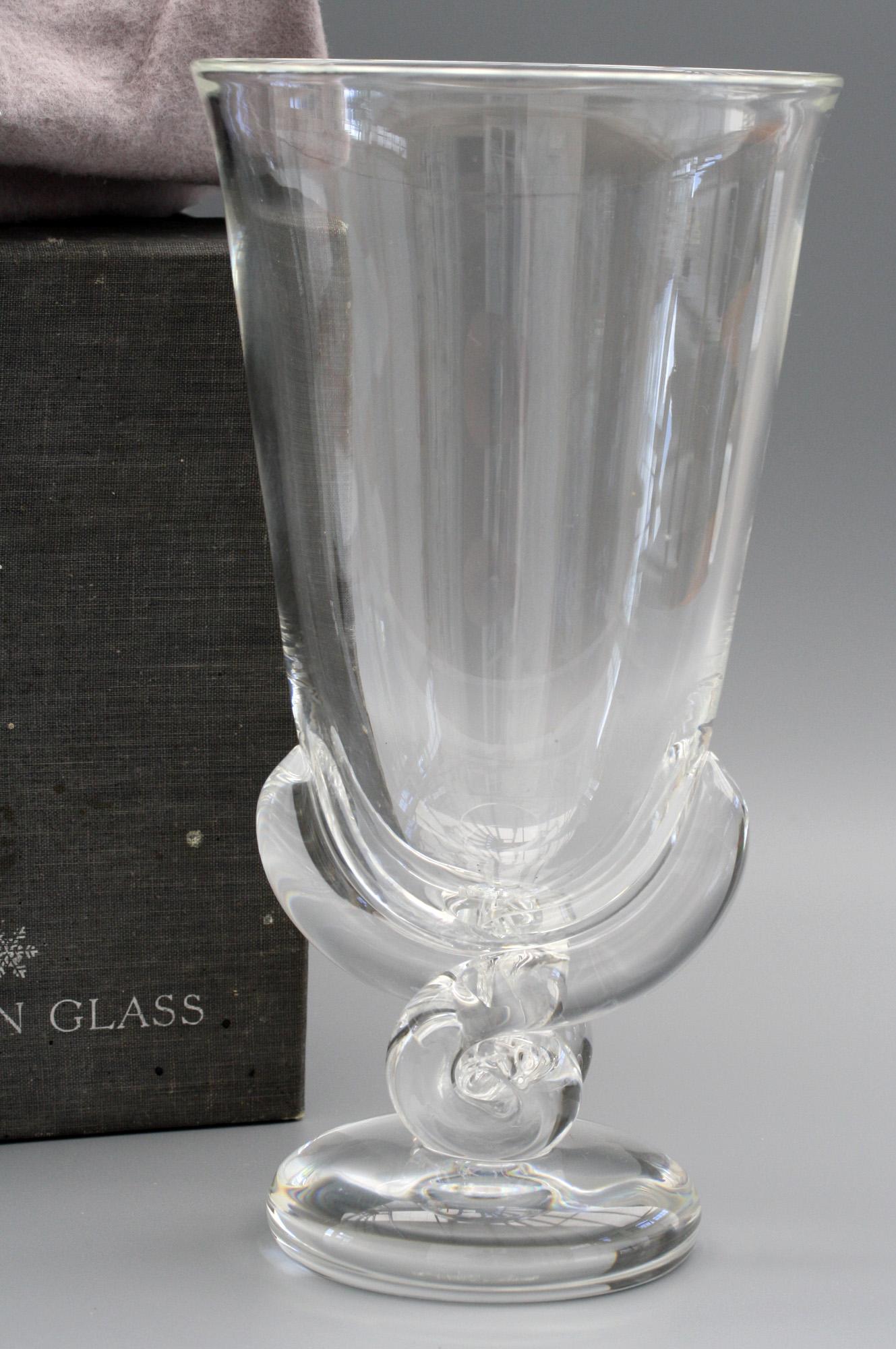 Steuben Art Deco Glass Flower Shaped Vase by George Thompson, circa 1942 6