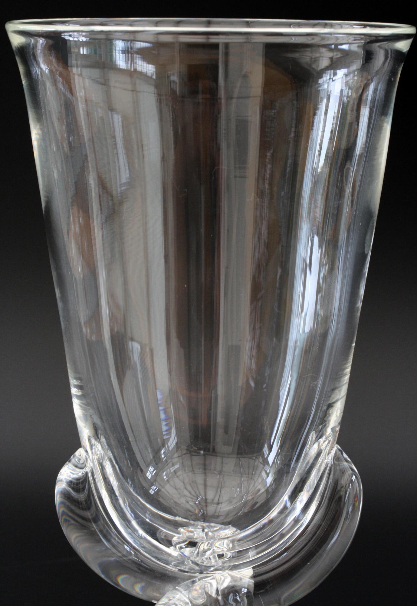American Steuben Art Deco Glass Flower Shaped Vase by George Thompson, circa 1942