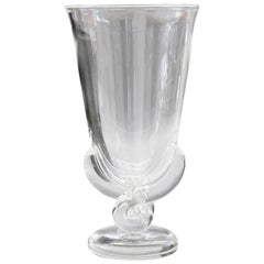 Vase en forme de fleur en verre Steuben Art Déco par George Thompson:: vers 1942