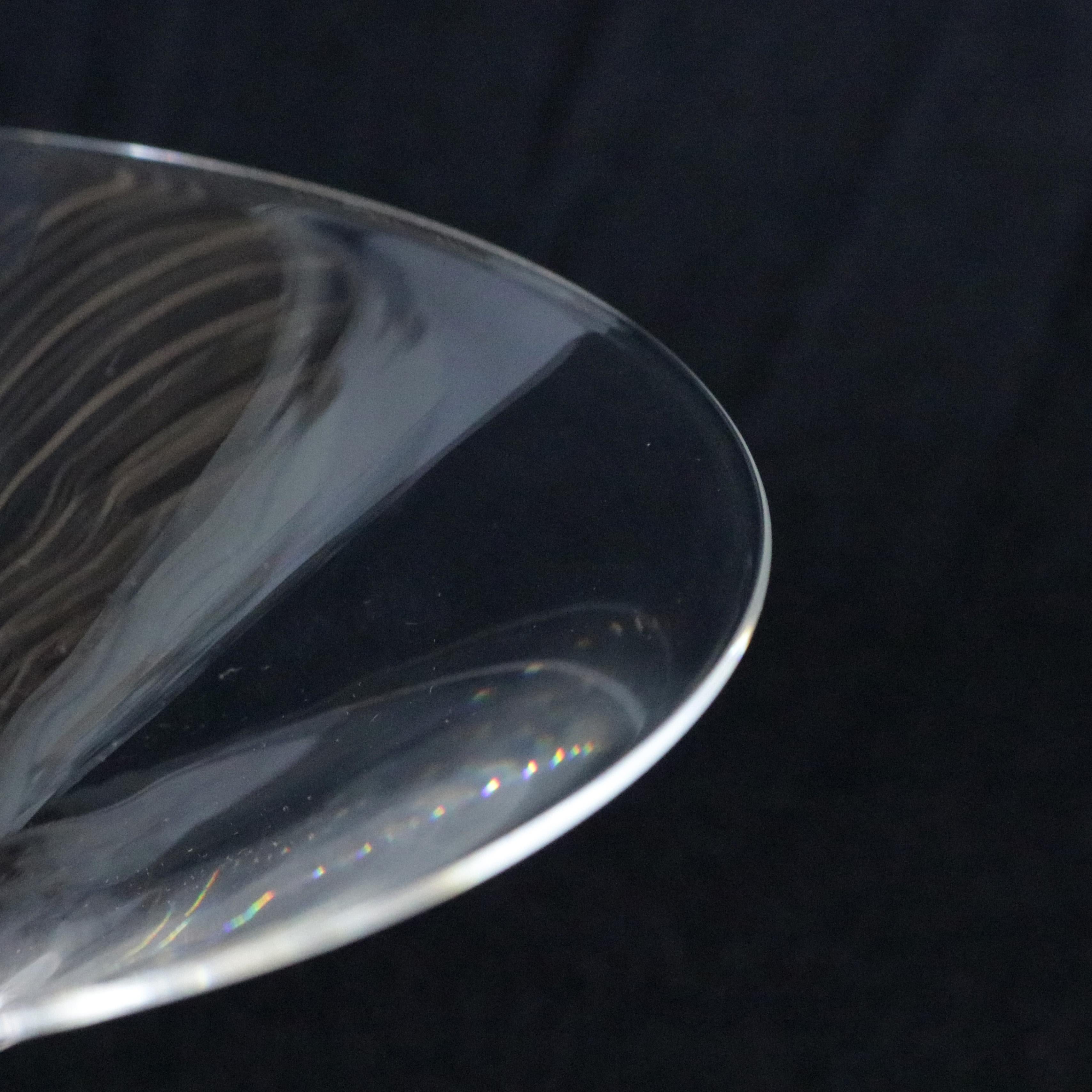 Steuben Art Glass Modernist Pinched Dot Flared Pedestal Bouquet Vase, Signed 1