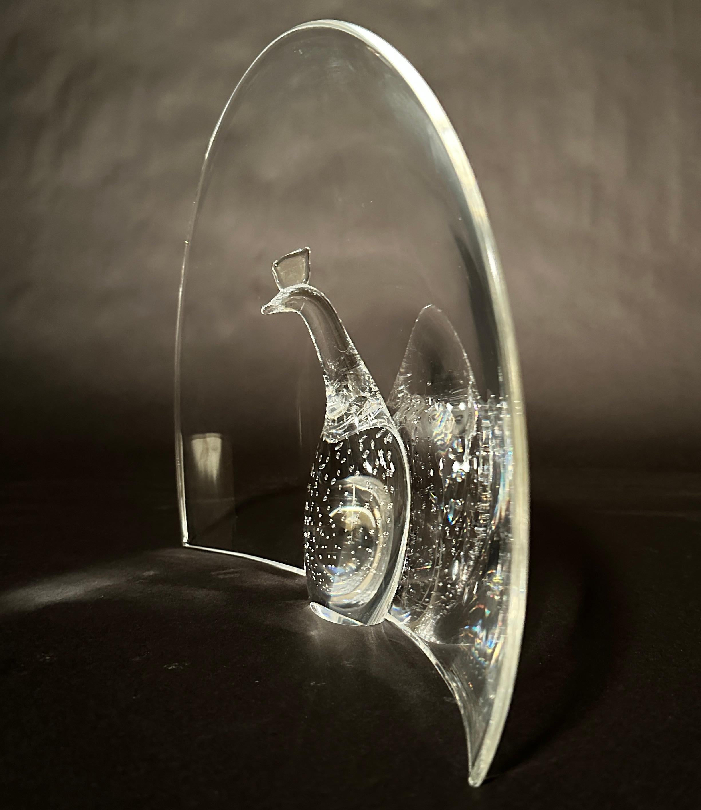 Steuben Art Glass Pfau (Moderne) im Angebot