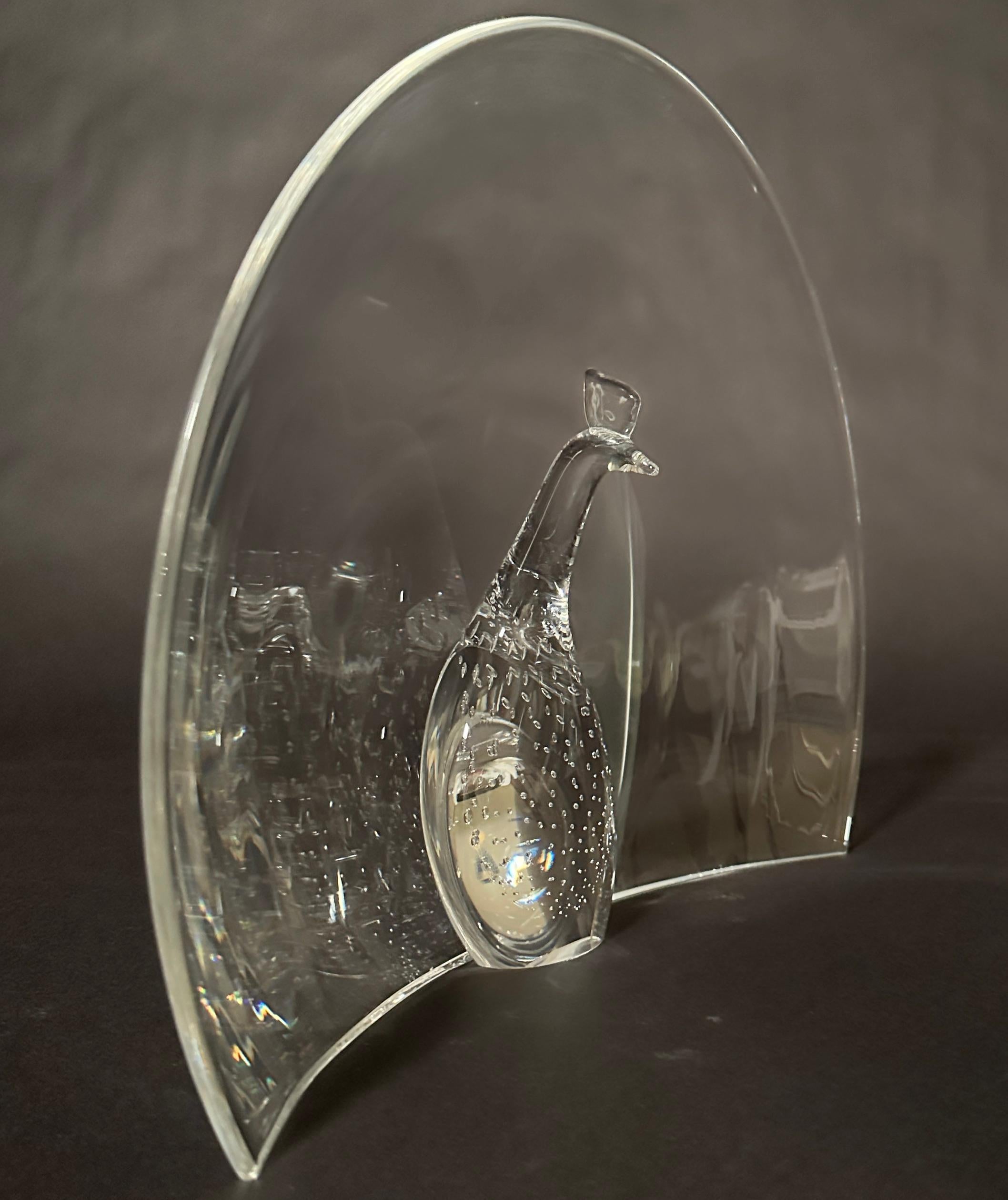American Steuben Art Glass Peacock For Sale
