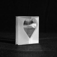 Steuben Art Glass Prismatic "Love At First Sight" Heart Paperweight