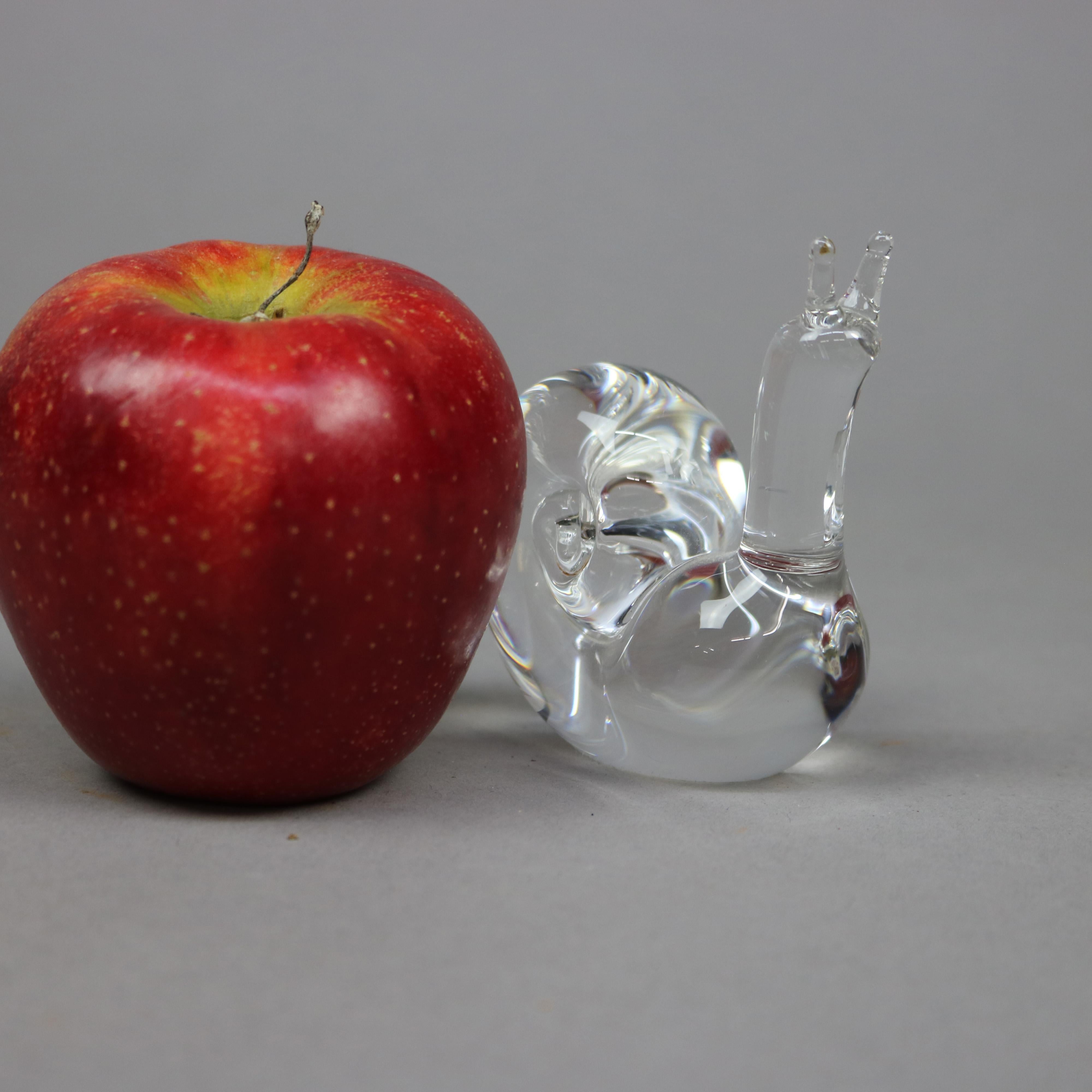 Steuben Art Glass Sculptural Snail Paperweight, 20th C In Good Condition In Big Flats, NY