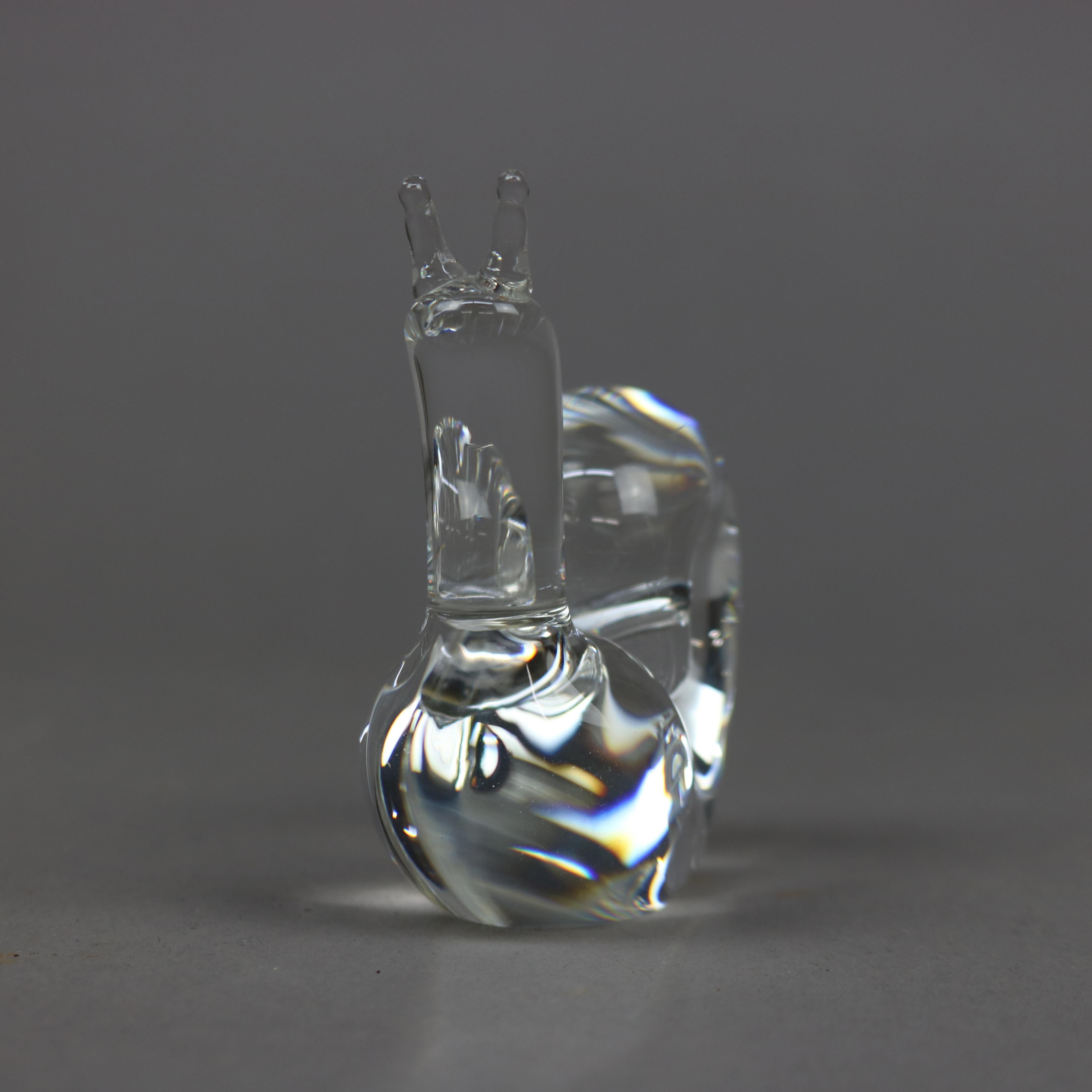 20th Century Steuben Art Glass Sculptural Snail Paperweight, 20th C