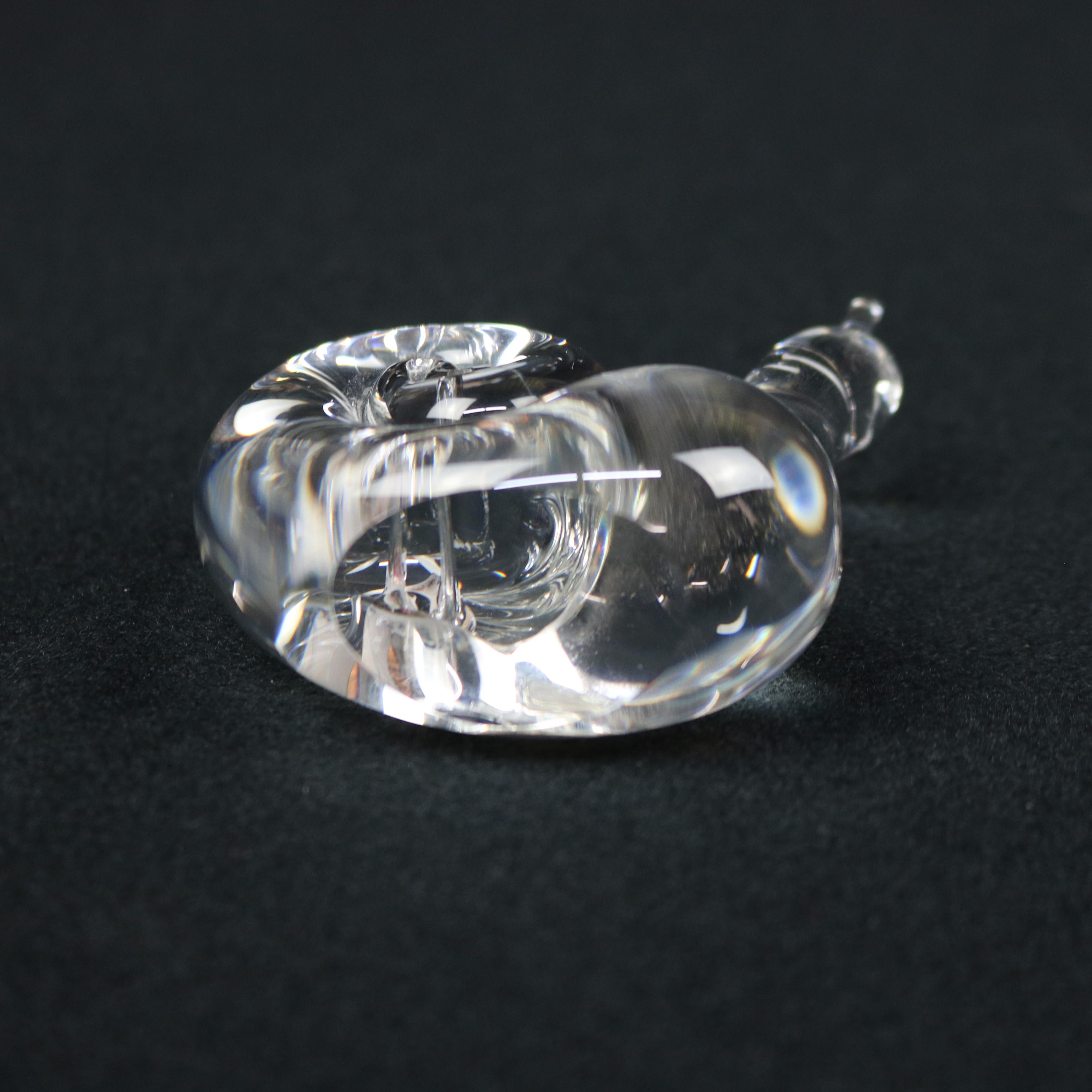 Steuben Art Glass Sculptural Snail Paperweight, 20th C 2