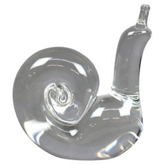 Steuben Art Glass Sculptural Snail Paperweight, 20th C