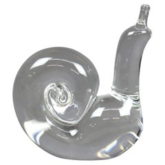 Steuben Art Glass Sculptural Schnecke Briefbeschwerer, 20.