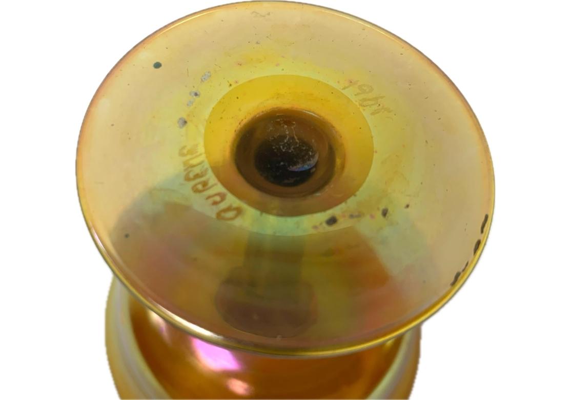 Sherbet-Tasse mit Glasfuß von Steuben Aurene mit Glasfuß (Arts and Crafts) im Angebot