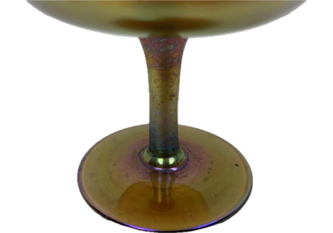 Sherbet-Tasse mit Glasfuß von Steuben Aurene mit Glasfuß (amerikanisch) im Angebot