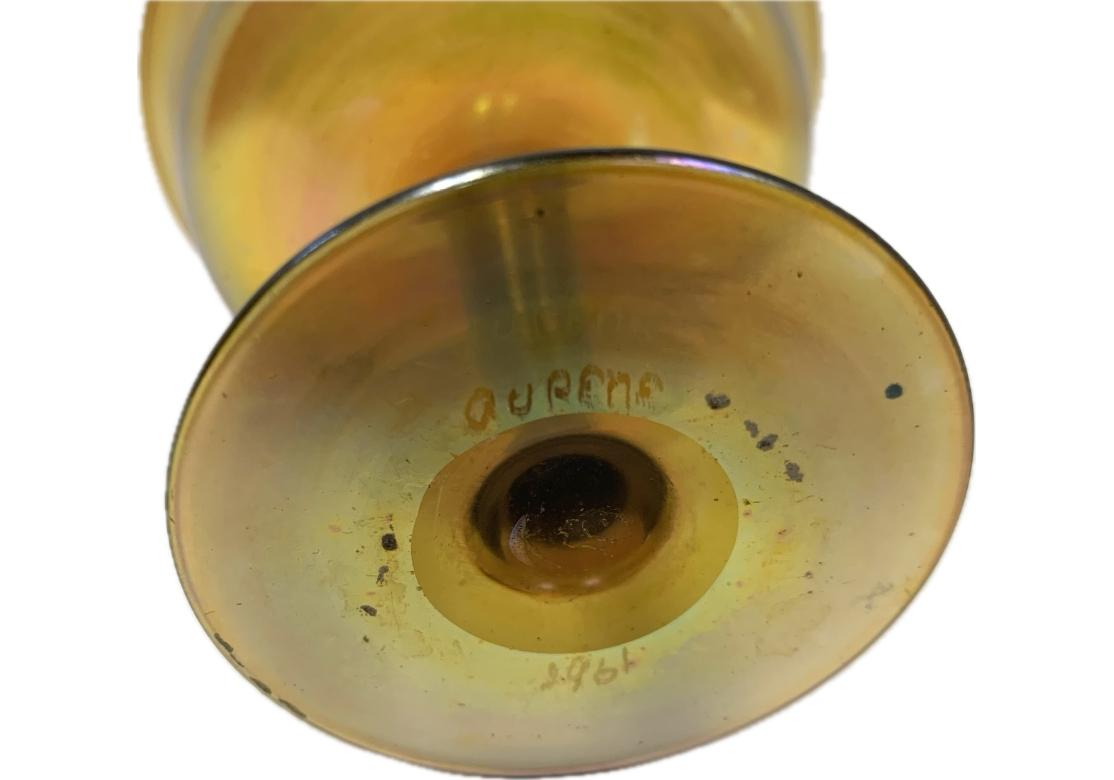 Sherbet-Tasse mit Glasfuß von Steuben Aurene mit Glasfuß (20. Jahrhundert) im Angebot