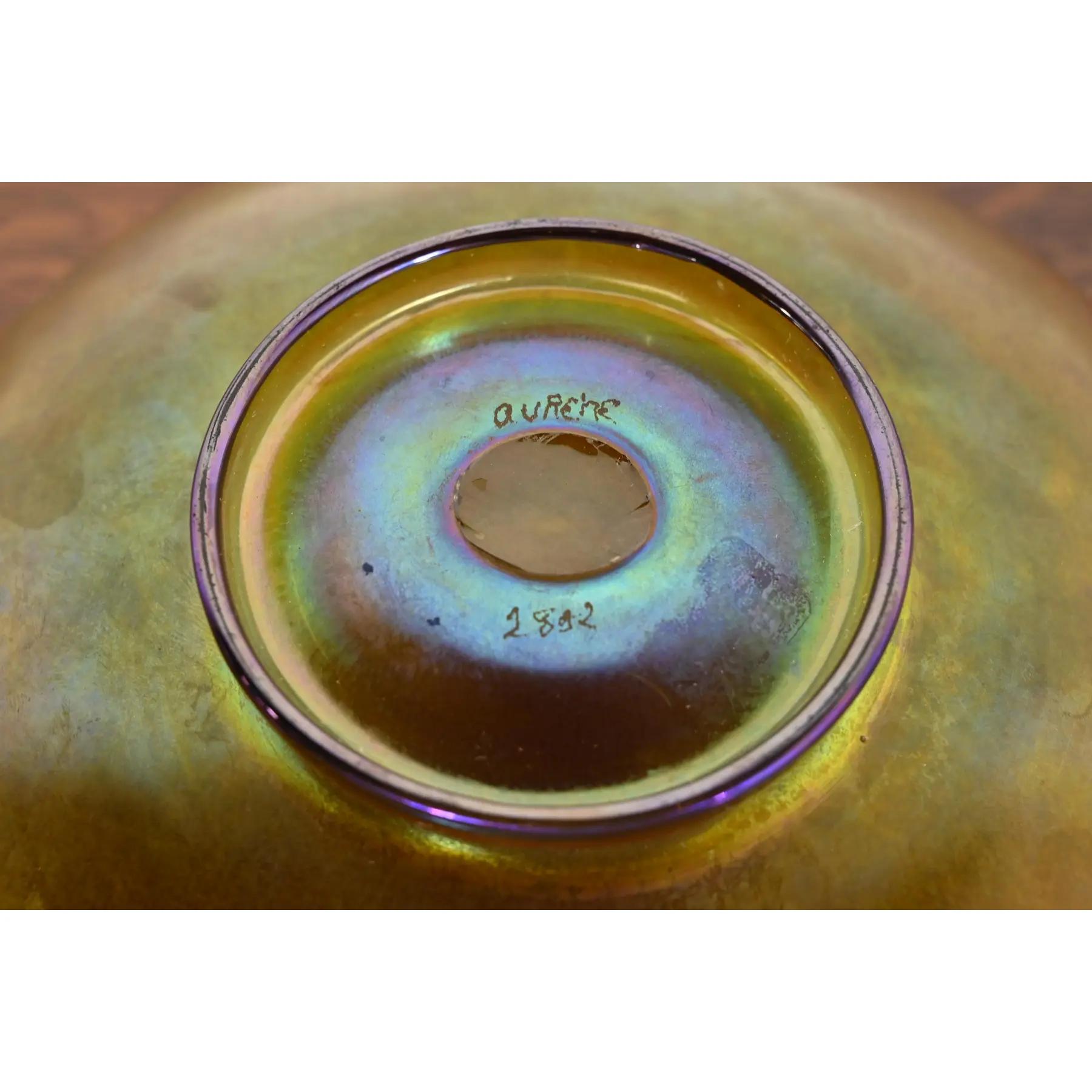 Steuben Aurene Iridescent Art Glass Fruit Bowl or Center Bowl For Sale 1