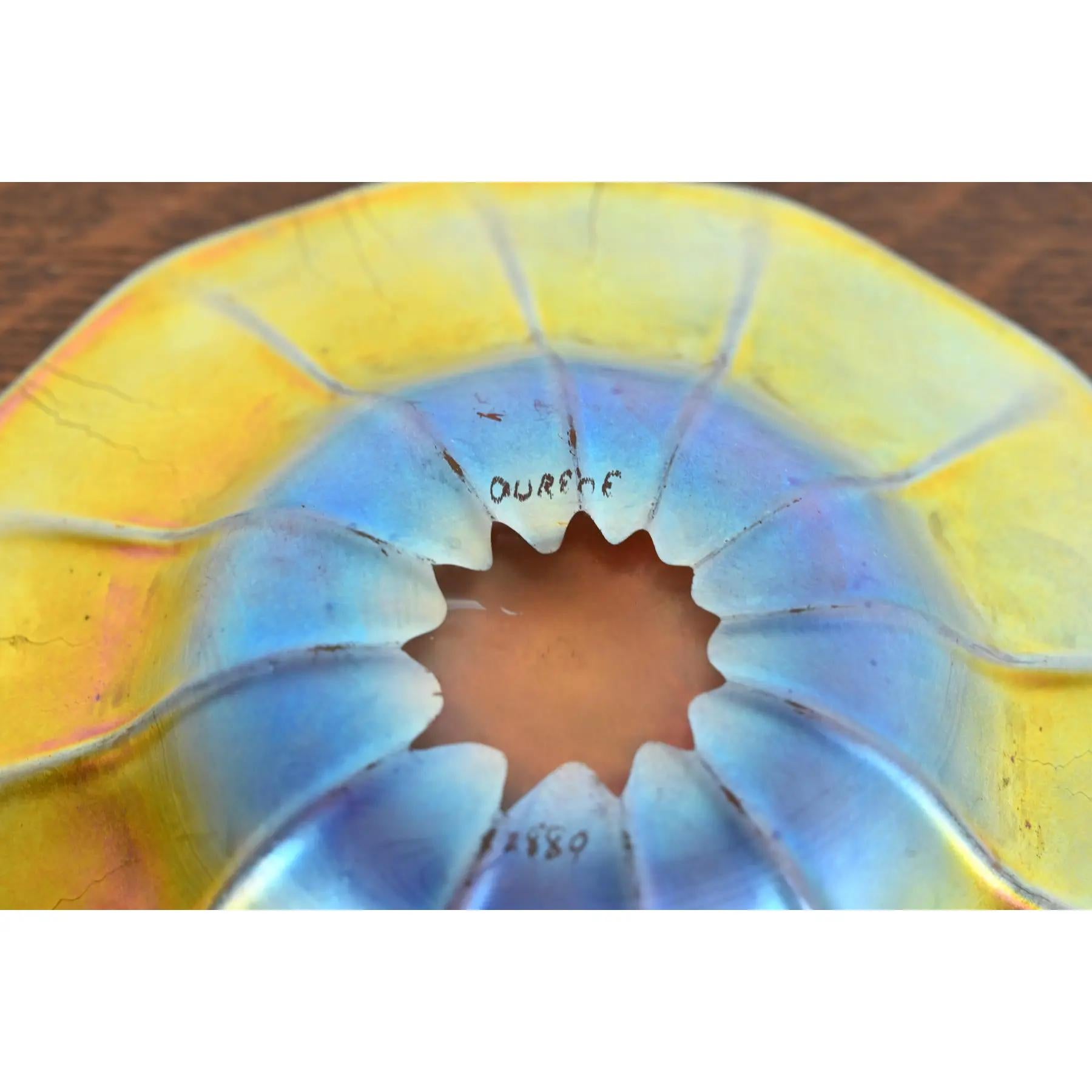 Steuben Aurene Iridescent Art Glass Plate or Catchall Dish For Sale 1