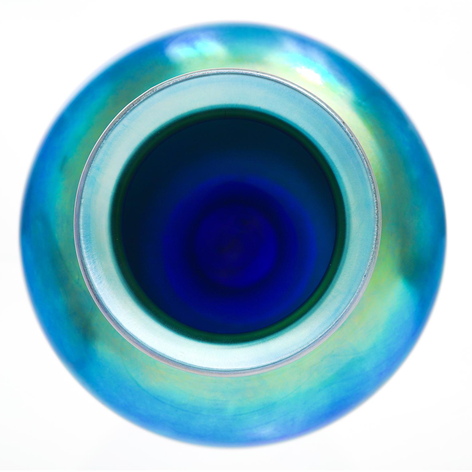 Crystal Steuben Blue Aurene Vase