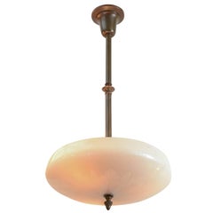 Steuben Calcite Glass Pendant or Bowl Chandelier