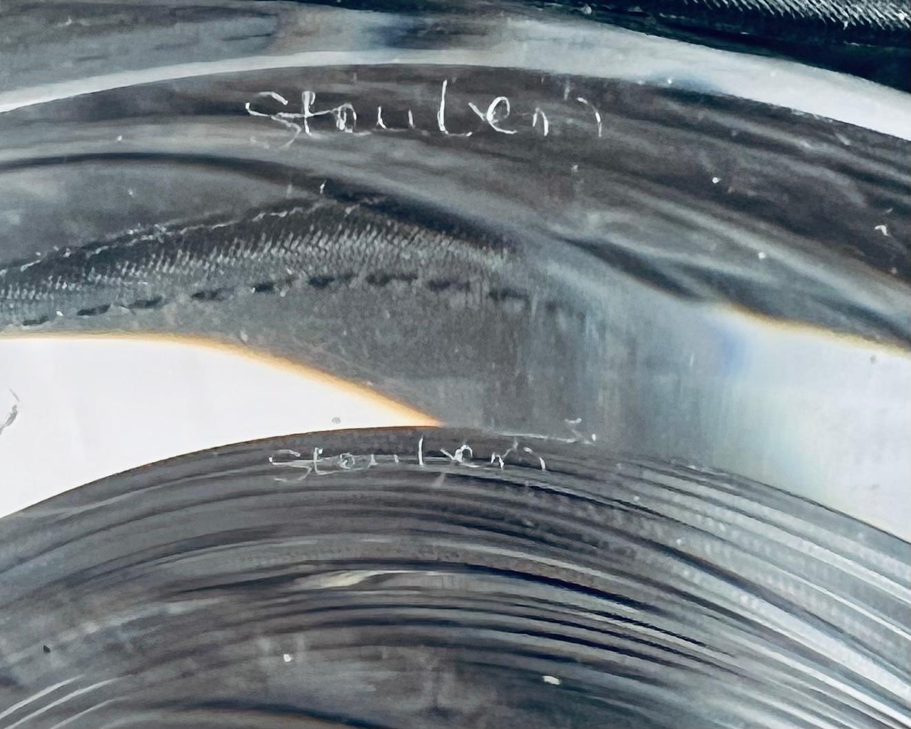 American Steuben Clear Glass Bowl with a Wavy Rolled over Edge-Scribe Signed