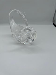 Steuben Controlled Bubble Crystal Dragon Figurine Designed by Bernard Wolff
