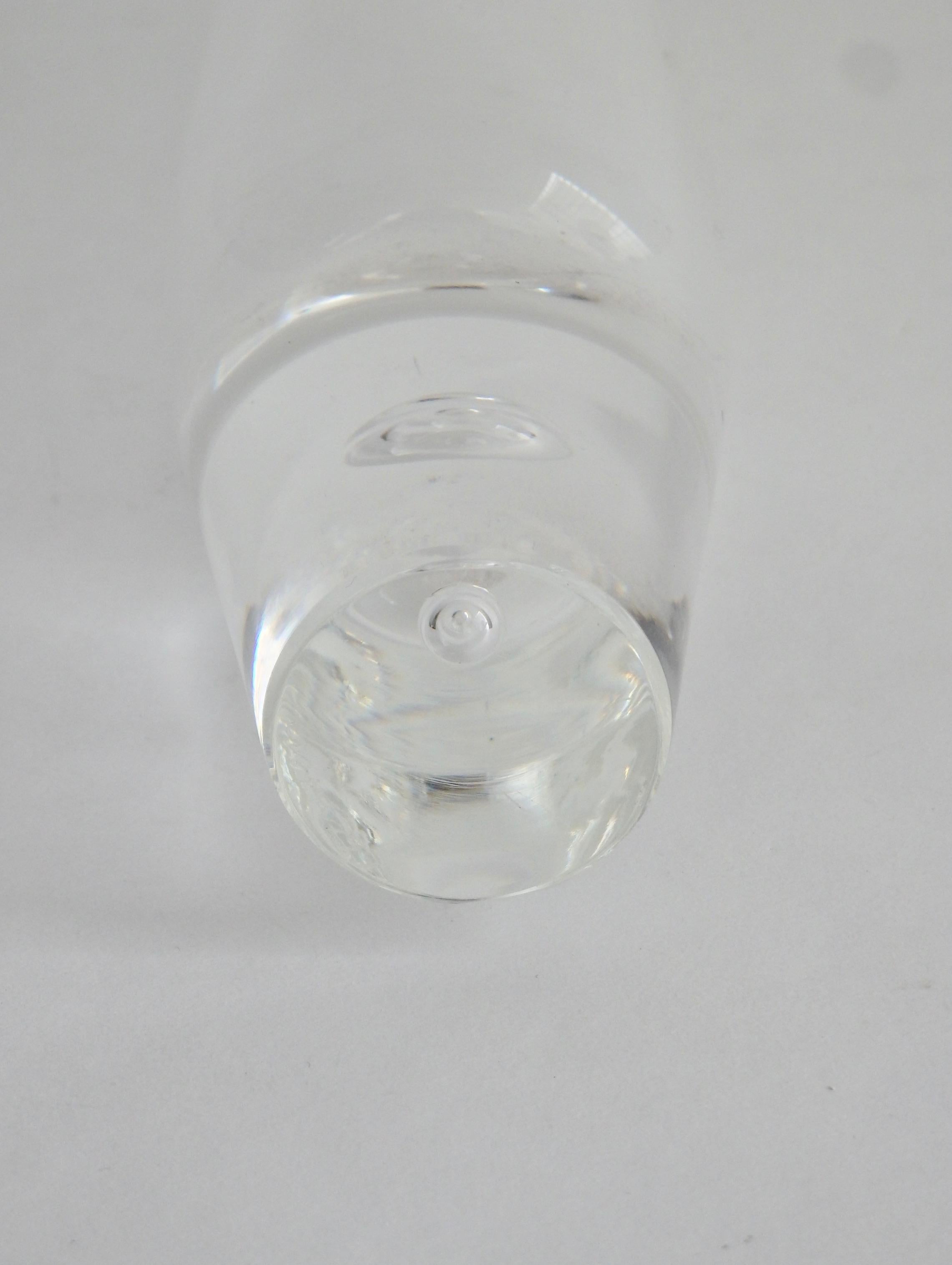 Steuben Controlled Bubble Modernist Glass Vase In Excellent Condition In Ferndale, MI