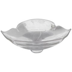 Steuben Crystal Calyx Crystal Pedestal Console Bowl by Pollard, 20th Century