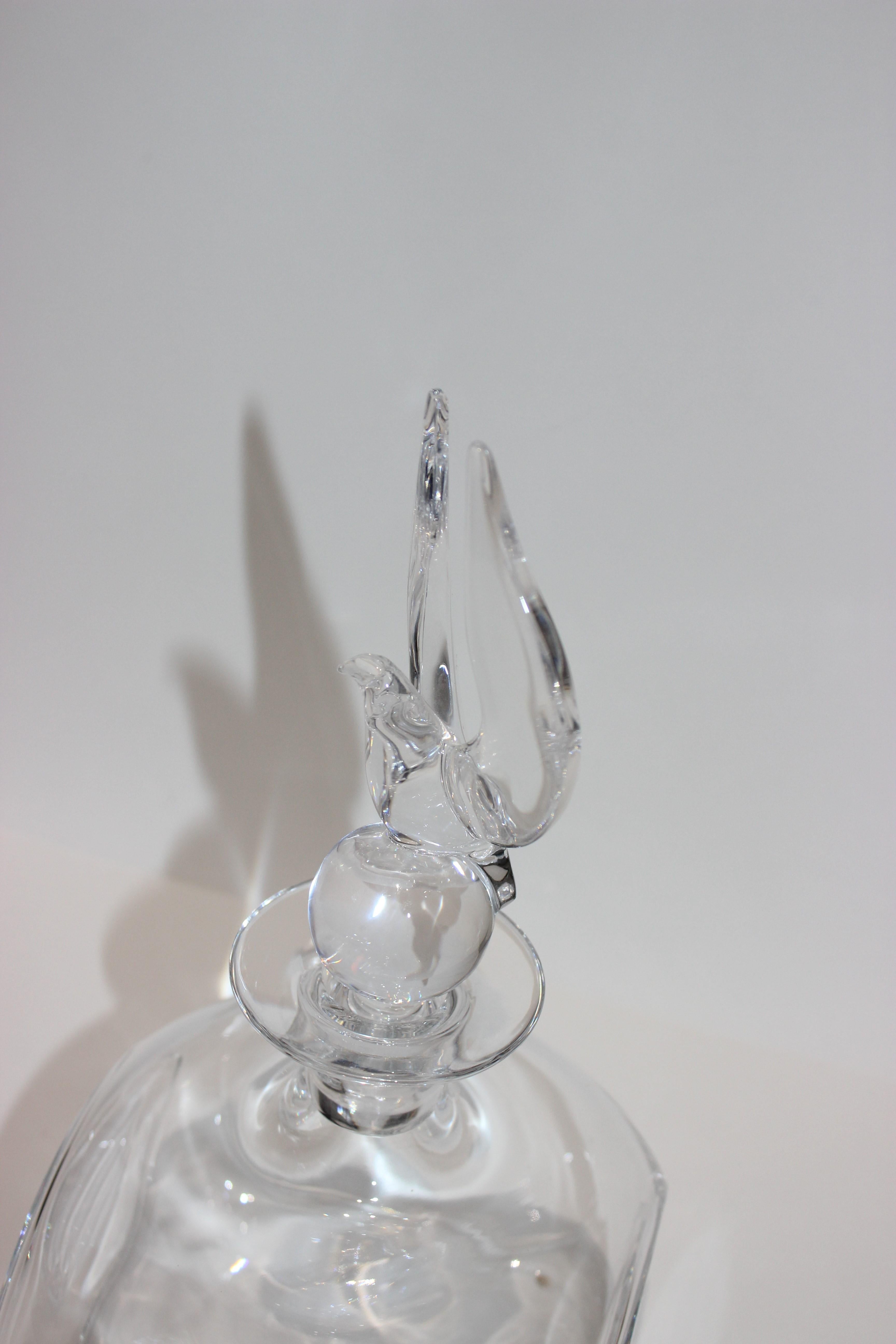 American Classical Steuben Crystal Eagle Decanter Signed For Sale