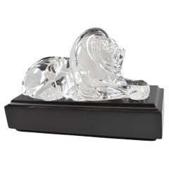Steuben Crystal Lion With Base & Original Box