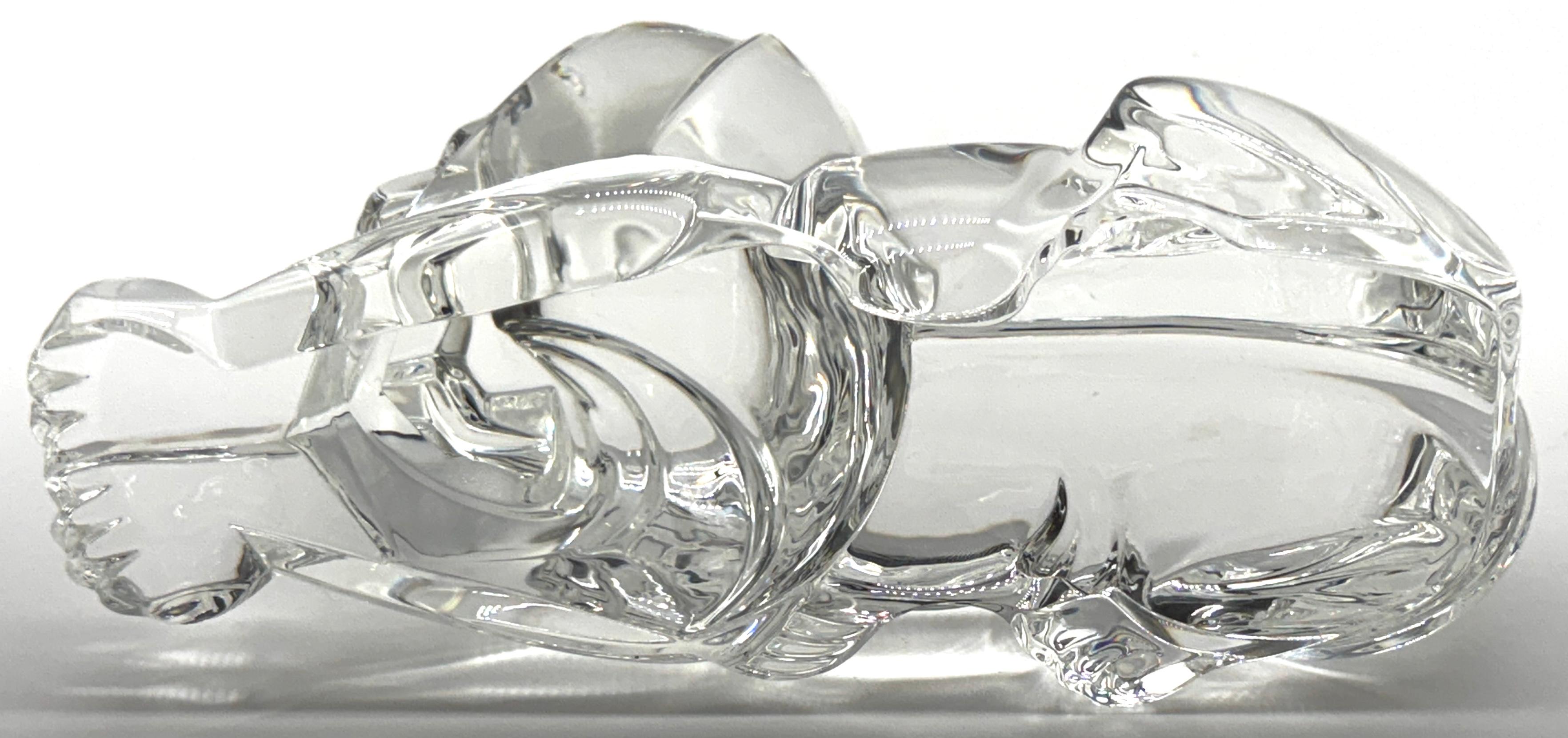 Steuben Crystal Recumbent Lion, von Lloyd Atkins, 1986 im Angebot 4