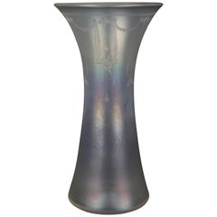 Steuben Engraved Verre de Soie Hourglass Vase