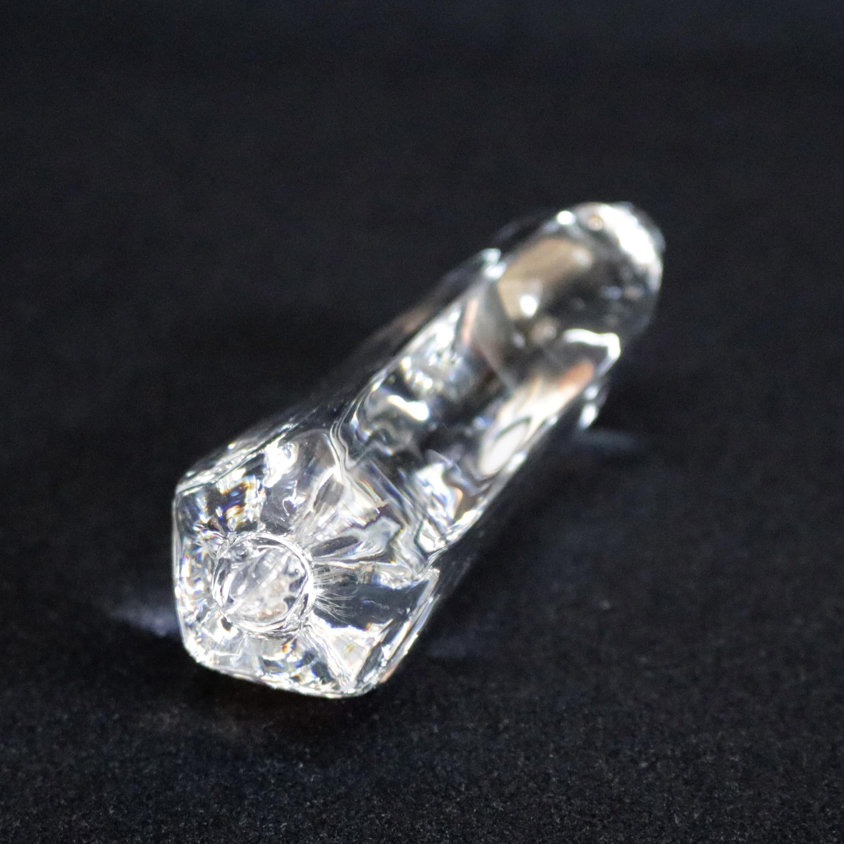 Mid-Century Modern Steuben Figurative Crystal Fruit Sculpture Paperweight of Banana, Signed