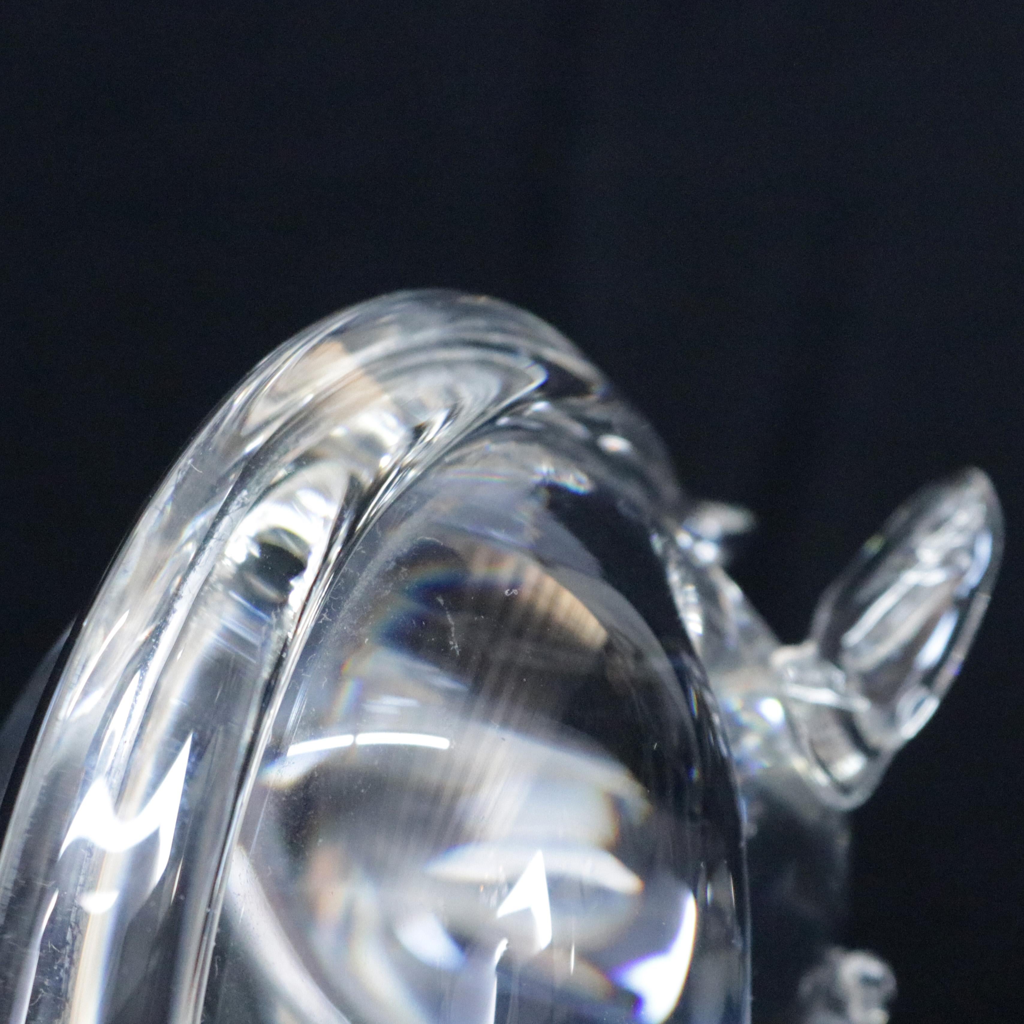 Hand-Crafted Steuben Figurative Crystal Sculpture Horse Head Paperweight by Dowler, Signed