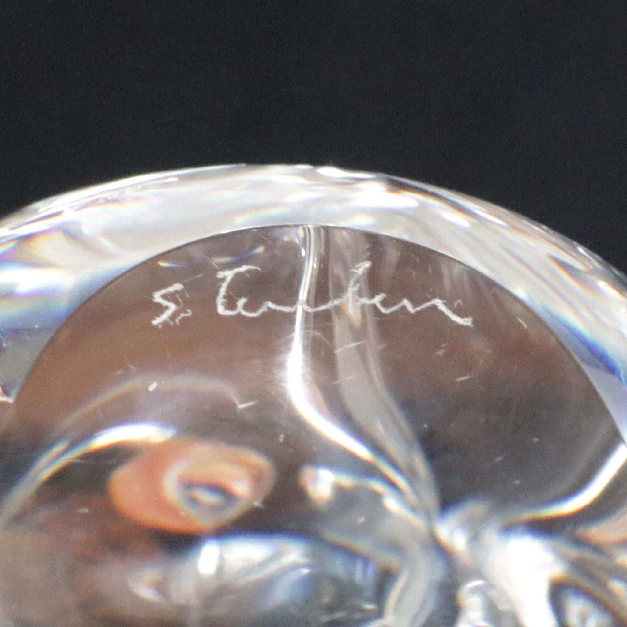 Steuben Figurative Crystal Sculpture Monkey Paperweight by de Sousa, Signed 5