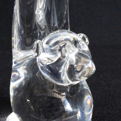 Steuben Figurative Crystal Sculpture Monkey Paperweight by de Sousa, Signed
