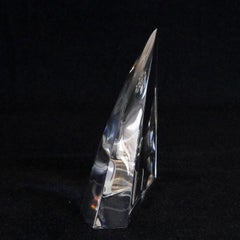 Steuben Figurative Crystal Sculpture of Close To The Wind Sailboat Jib