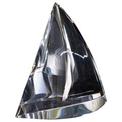 Steuben Figurative Crystal Sculpture of Close To The Wind Sailboat Jib