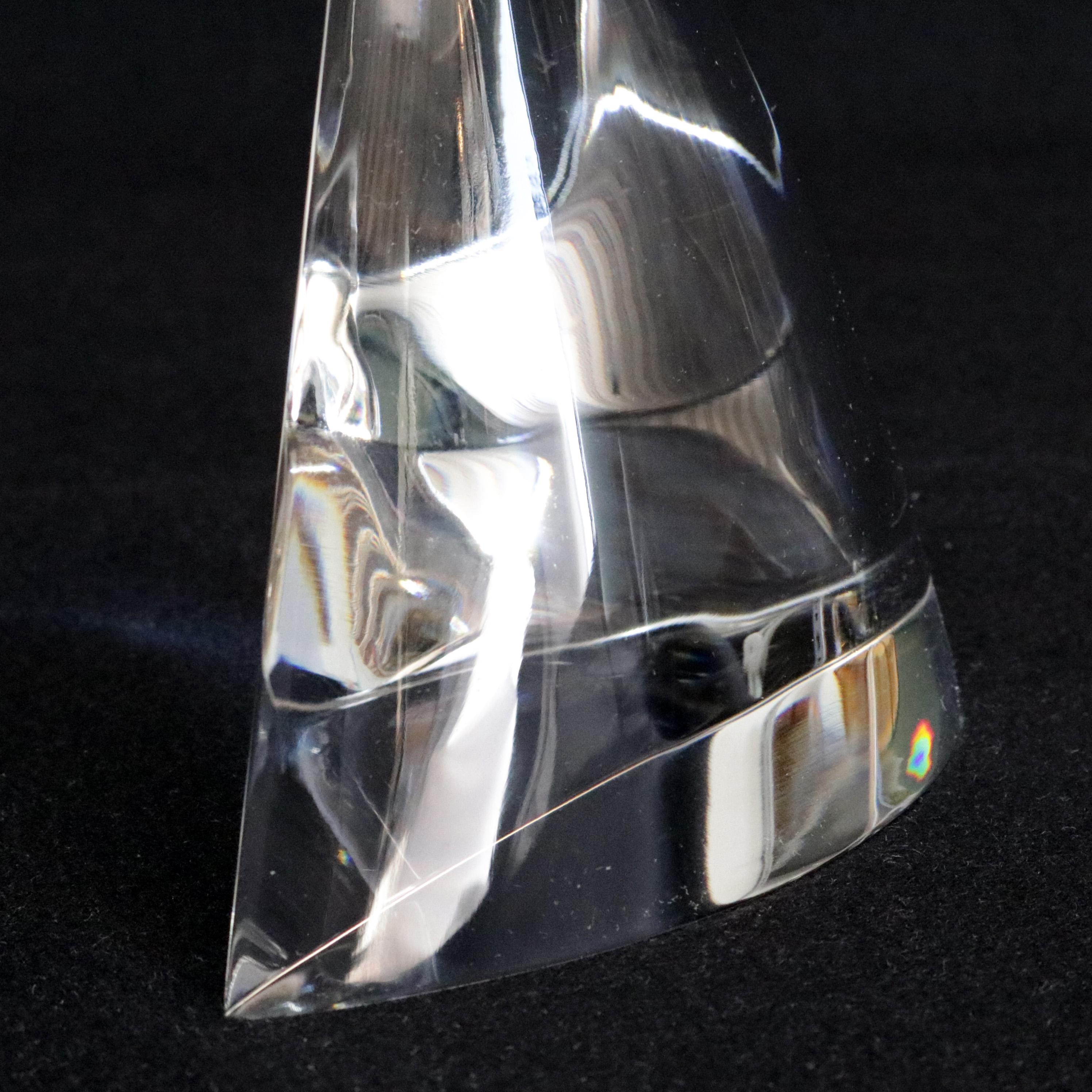 Hand-Crafted Steuben Figurative Crystal Sculpture of Close to the Wind Sailboat Main Sail