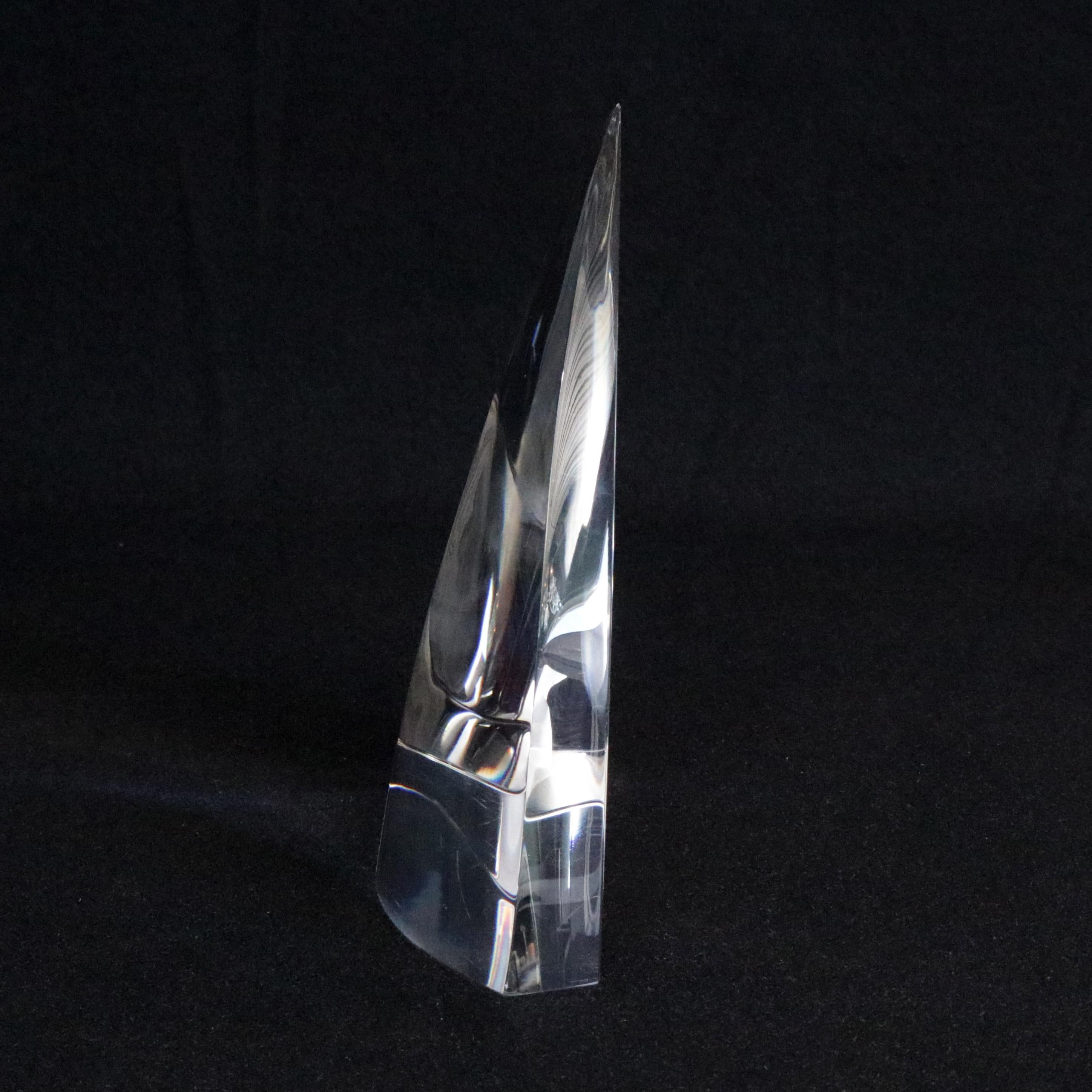 20th Century Steuben Figurative Crystal Sculpture of Close to the Wind Sailboat Main Sail