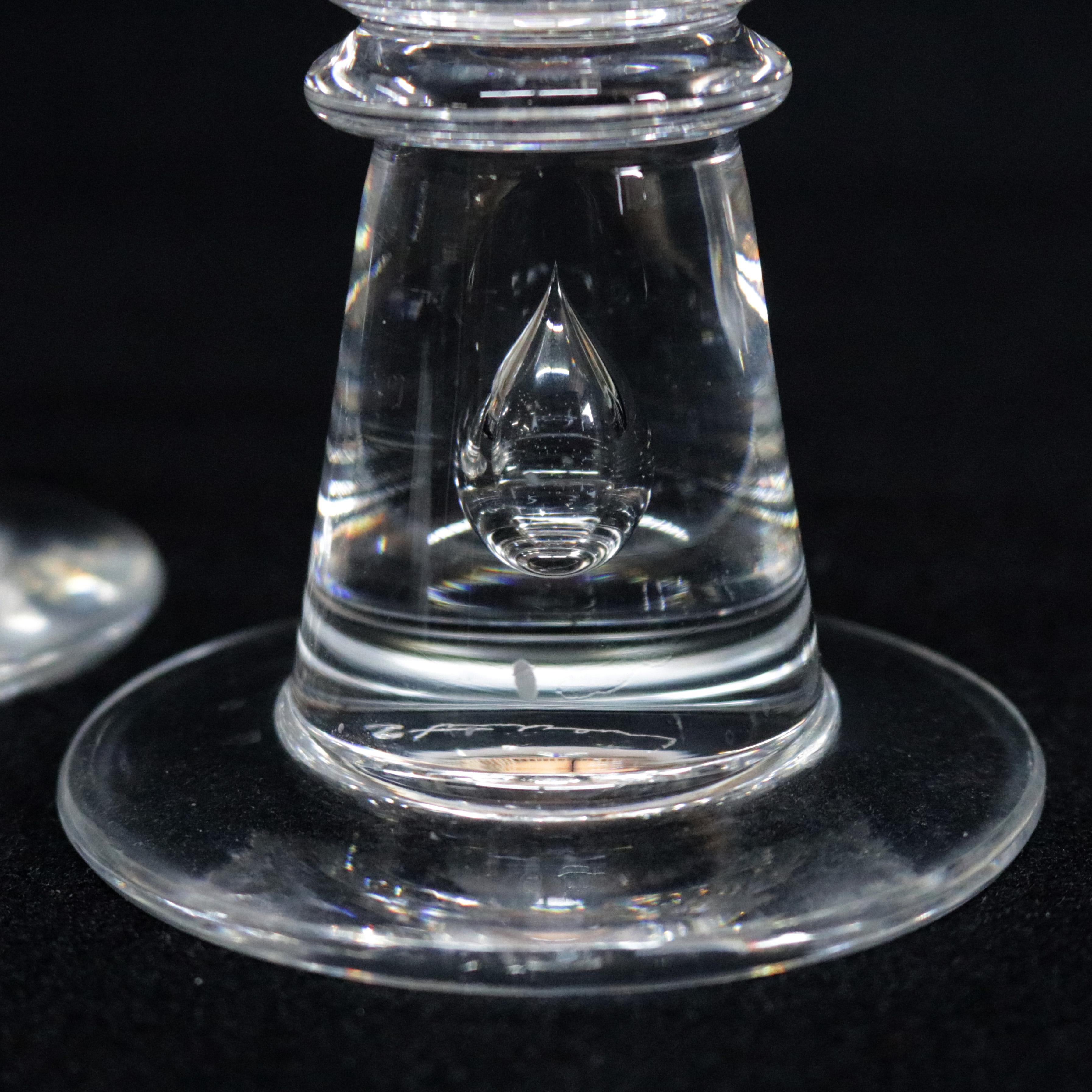 steuben glass candle holders