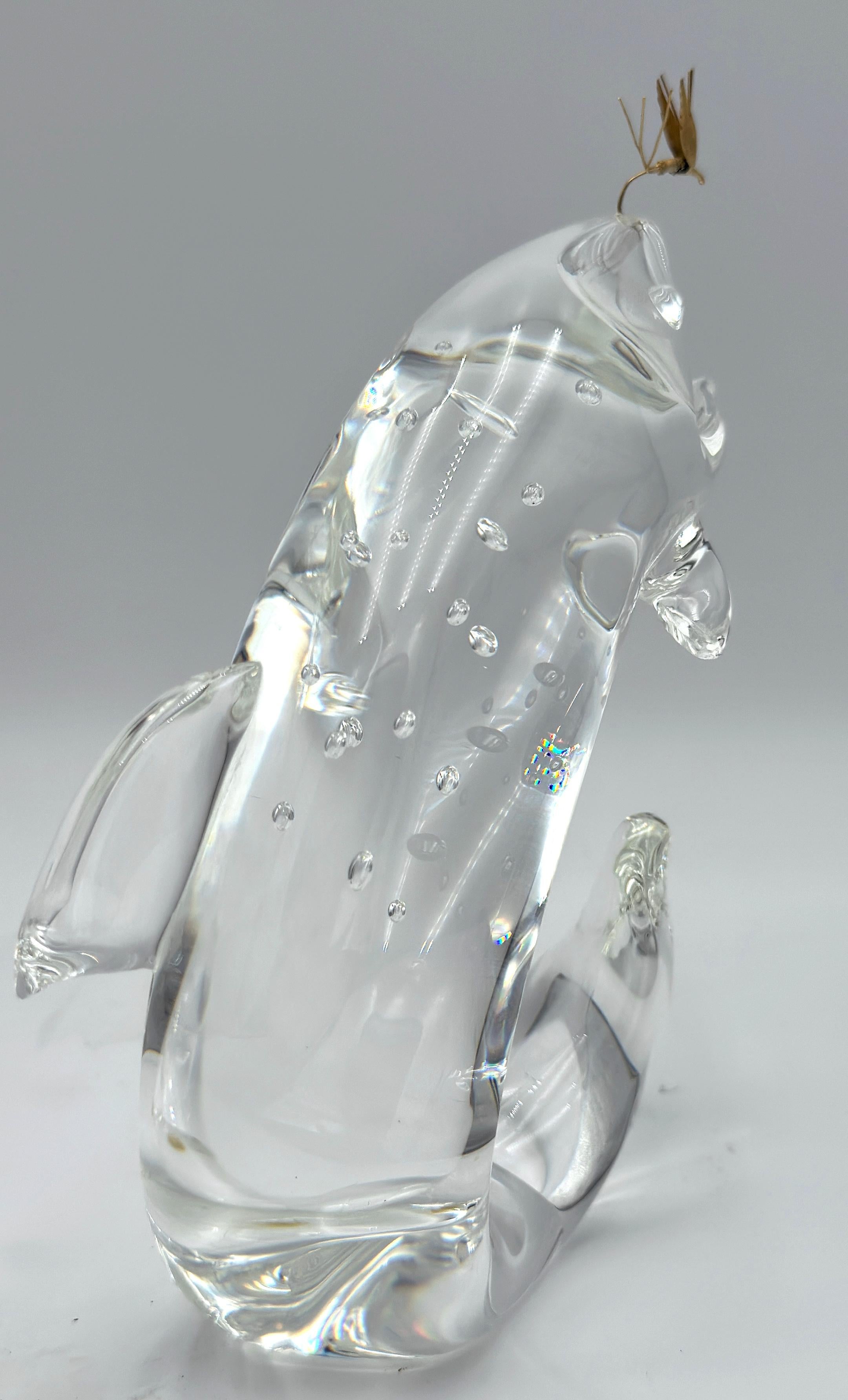 Steuben Glass & 18K Gold “Trout & Fly” by James Houston, Introduced 1966 For Sale 4