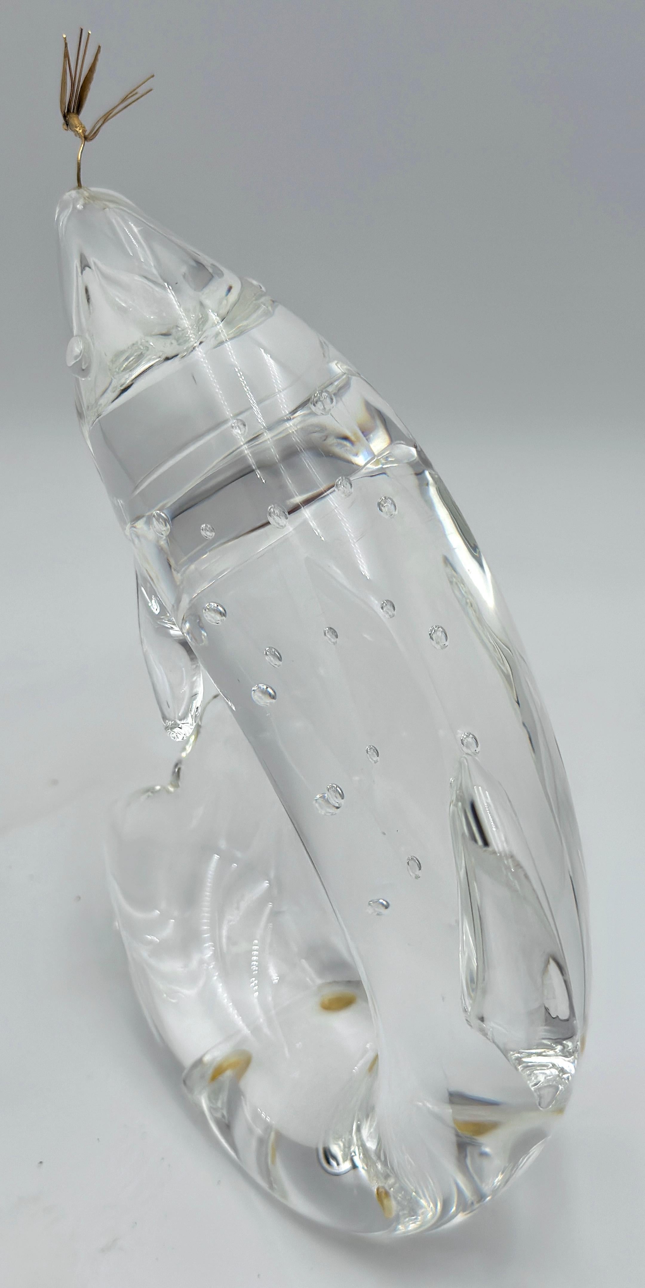 Steuben Glass & 18K Gold “Trout & Fly” by James Houston, Introduced 1966 For Sale 5