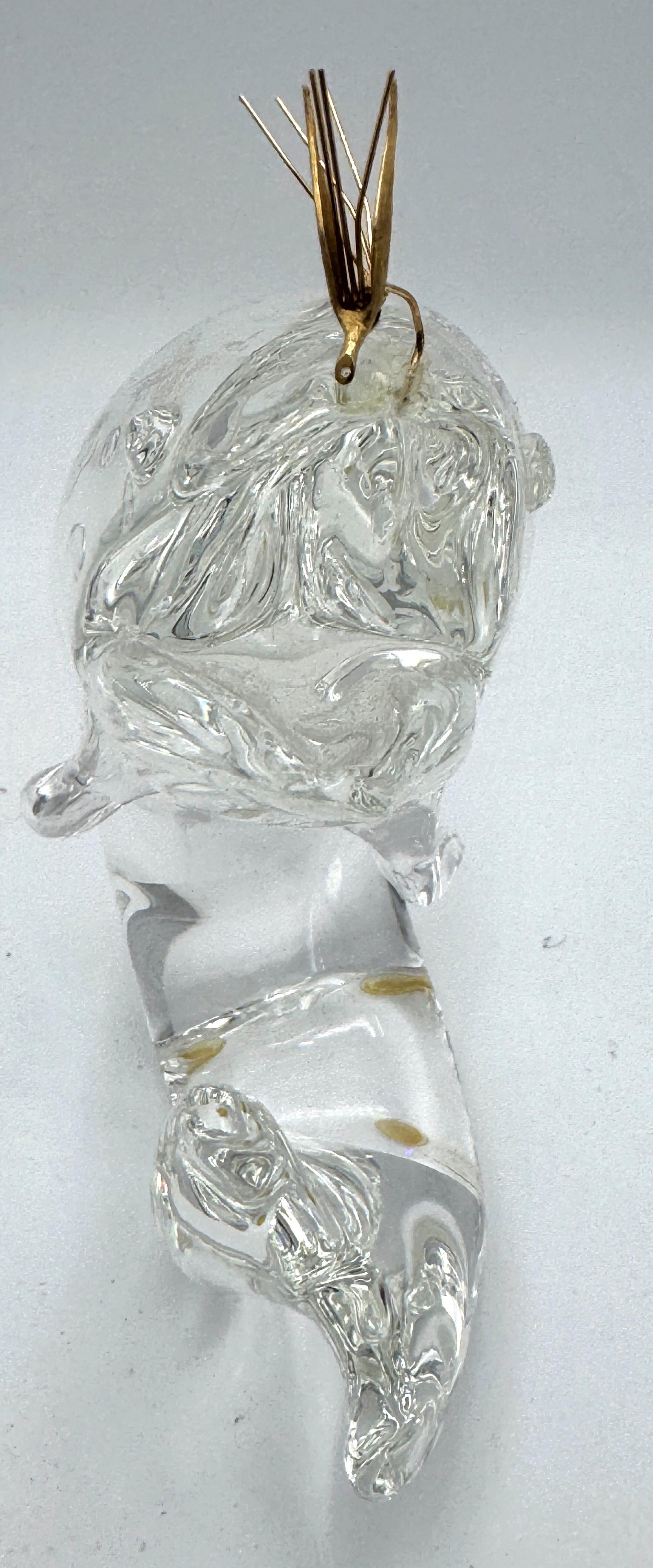 Steuben Glass & 18K Gold “Trout & Fly” by James Houston, Introduced 1966 In Good Condition For Sale In West Palm Beach, FL