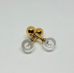 Steuben Glass and 14K Gold "Champagne" Cufflinks