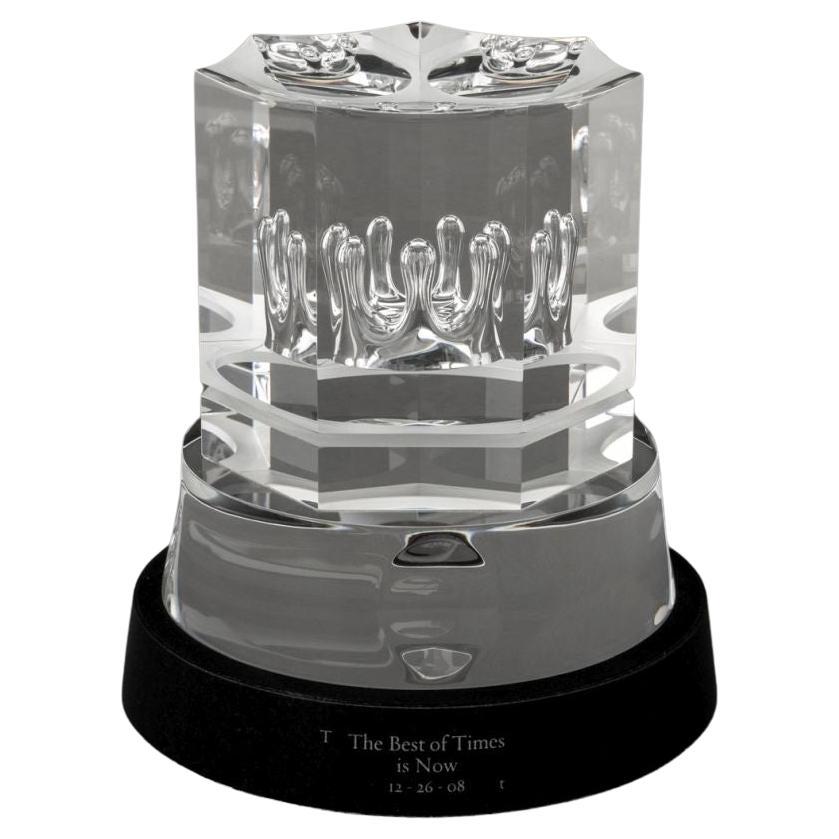 Scultura di corona in vetro Steuben Glass, 2008 in vendita